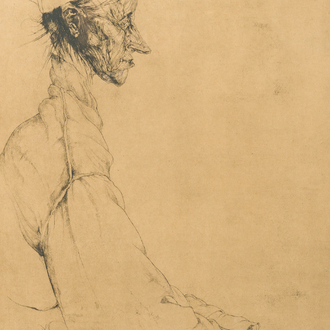 Jules De Bruycker (1870-1945): 'Femme au bonnet', etching, ed. 43/60, [1924]