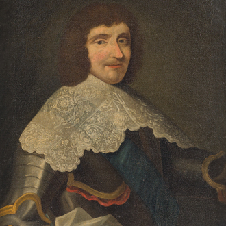 French school: Portrait of François du Val de Fontenay-Mareuil, oil on canvas, 17th C.