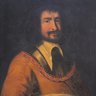 Ecole française: Portrait d'un noble, huile sur toile, 19ème siècle