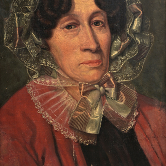 Ecole française: Portrait d'une dame, huile sur toile, 19ème siècle
