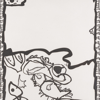 Pierre Alechinsky (1927): 'Traité des excitants moderns' (Honoré de Balzac, no. 5), etching, ed. 36/40, (1989)