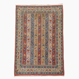 A Persian Qom (Qum/Ghom) rug with floral design, wool on cotton, 20th C.