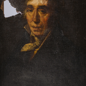 École belge: Portrait d'un gentilhomme, probablement Jean-Joseph Osteau (1738-1831), huile sur toile, 19ème siècle