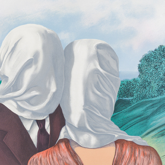 René Magritte (1898-1967, after): 'Les amants', lithography in colours, ed. 237/275, dated 2011