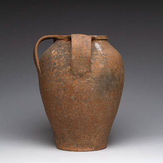 A Greek terracotta amphora with stylized design, Thorikos (Thoricus), presumably 5th/4th century BC.
