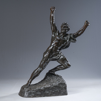Jef Lambeaux (1852–1908): 'The triump' or 'The victor', brown patinated bronze