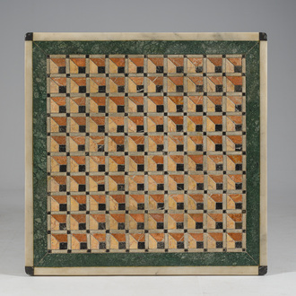 An Italian plaque with a geometric pattern formed by various types of marble, ca. 1900