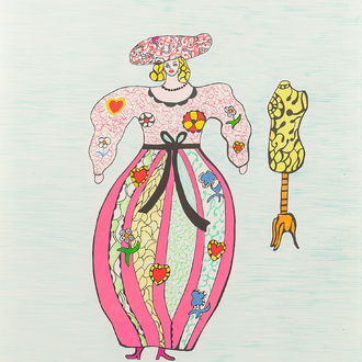Niki de Saint Phalle (1930–2002): 'Le Mannequin et la modiste', lithograph in colours, ed. 131/250, (1993)