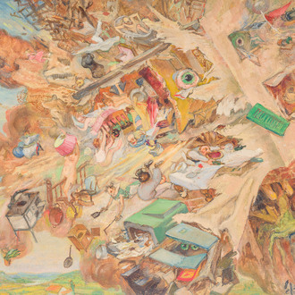 George W. Elliott (19ème/20ème siècle): 'La demeure', huile sur board
