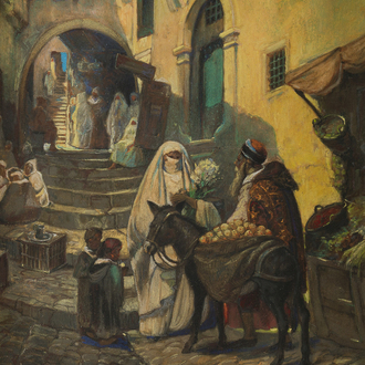 Ph. Girardet (19ème/20ème siècle): 'Alger', pastel sur papier, daté (19)22