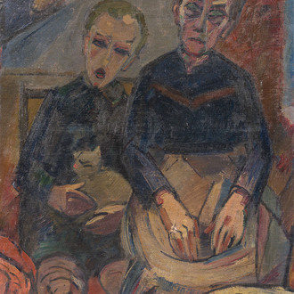 Charles-René Callewaert (1893-1936): Family life, oil on canvas