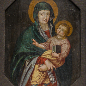 Southern European school: Madonna and Child, oil on copper, 18th C.