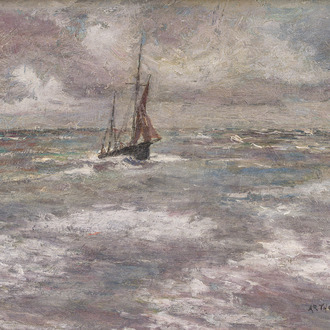 Arthur Willaert Trealliw (1875-1942): 'La brise', oil on canvas
