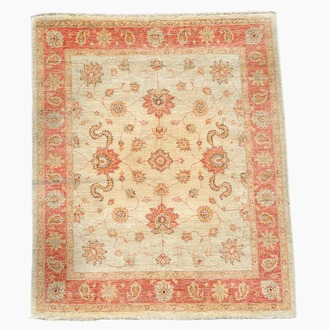 An Afghan Ziegler rug with floral design, wool on cotton, 20th C.