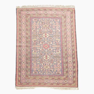 A Caucasian rug with geometric design, wool on cotton, 20th C.