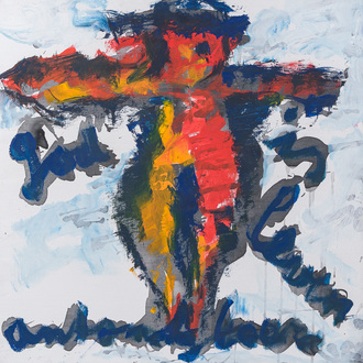 Anton Heyboer (1924-2005): The crucified, oil on canvas