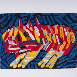 Karel Appel (1921-2006, after): 'Clown Cat', wool tapestry