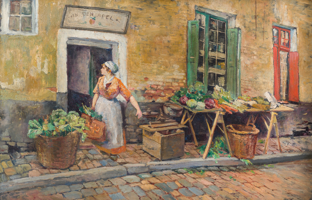 Robert Boudry (1878-1961): 'In den apel', huile sur panneau, dat&eacute; (19)19