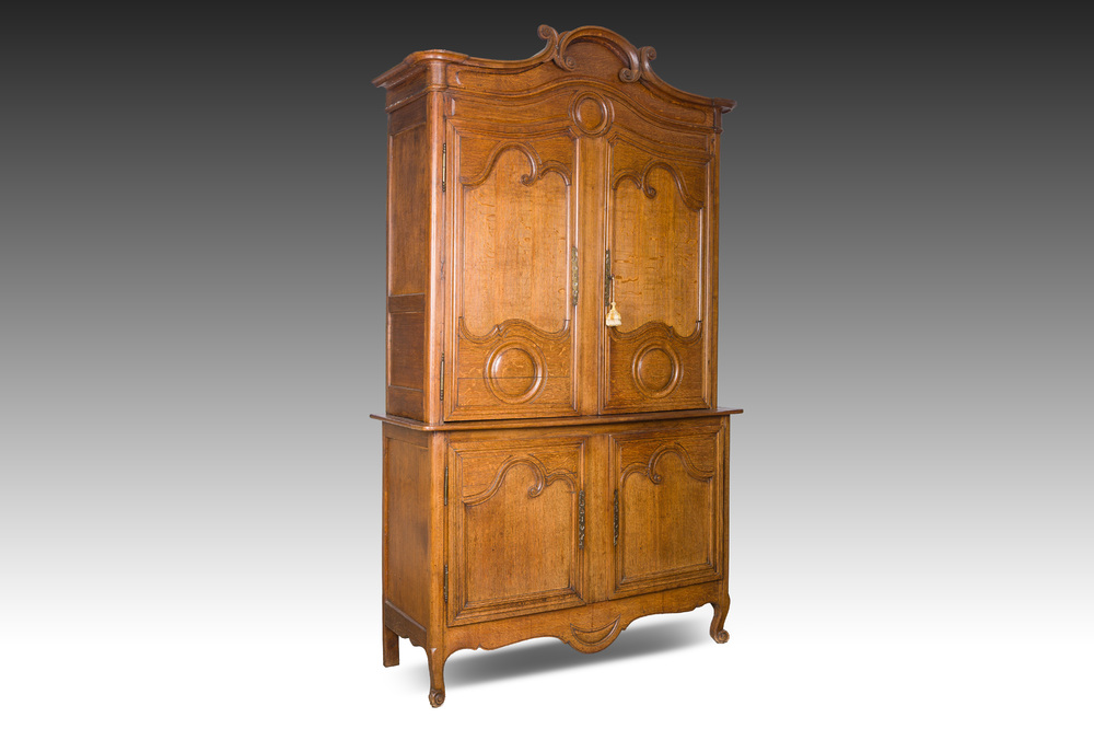 Deux-corps Louis XV en ch&ecirc;ne, France, 18&egrave;me si&egrave;cle