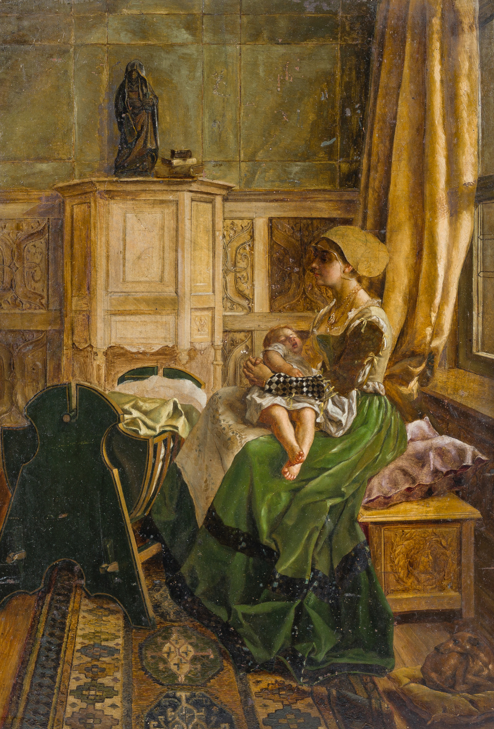 Willem Geets (1838-1919): 'Johanna van der Gheynst en haar dochtertje', huile sur panneau, modello, [1885]