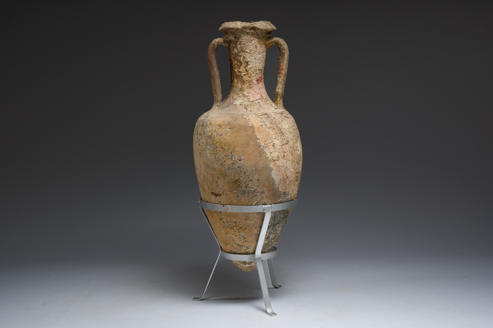 A large Roman terracotta oil amphora of the 'Dressel 3' type, 1st-3rd C.