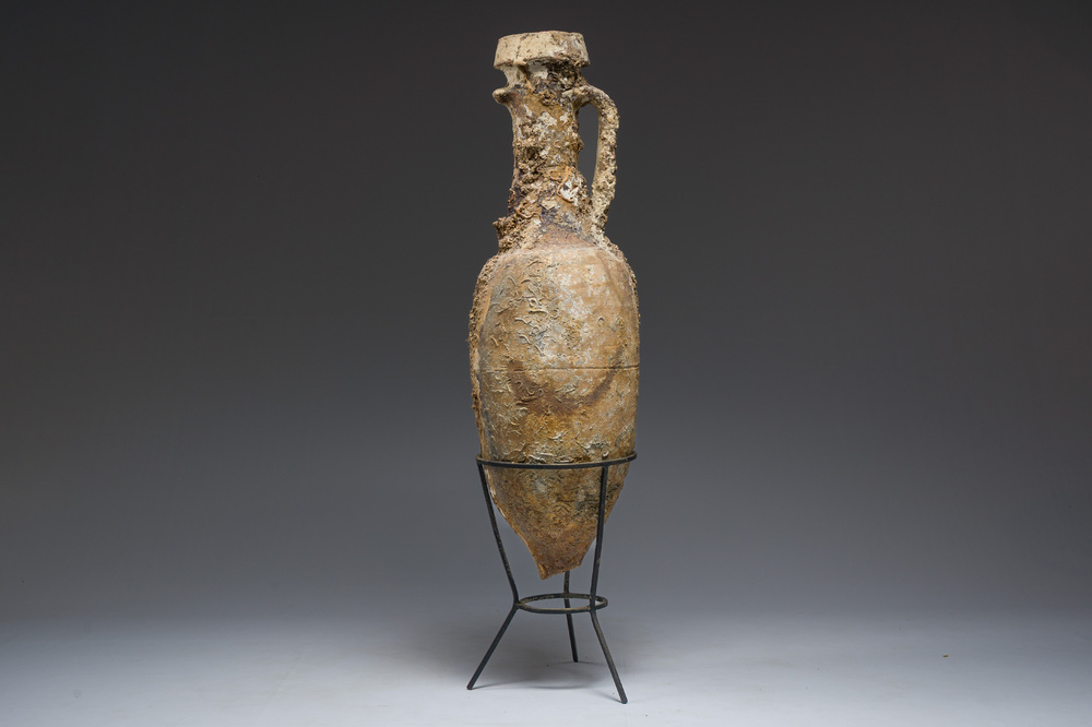 A large Roman terracotta oil amphora of the 'Dressel 1' type, 1st-3rd C.