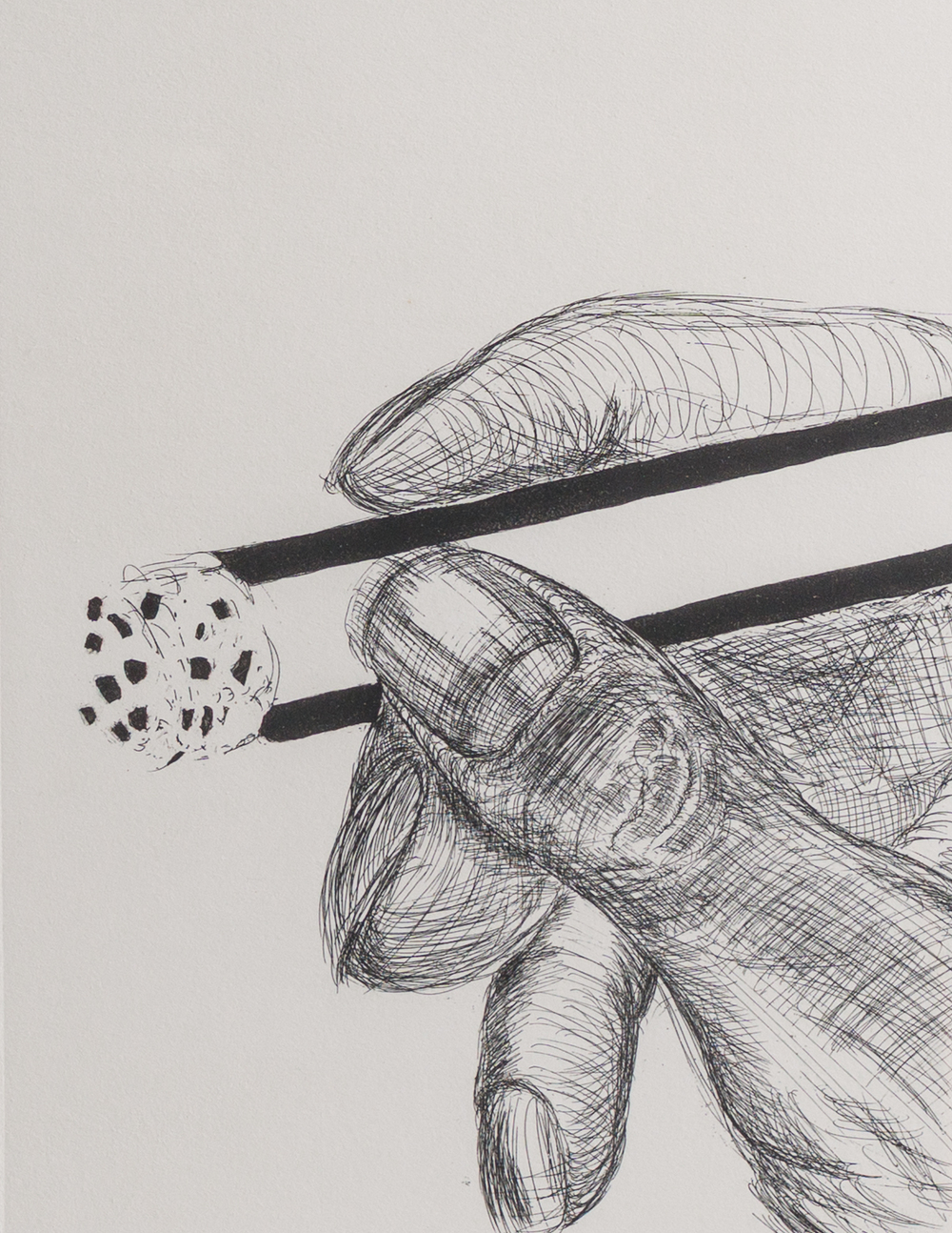 Roger Raveel (1921-2013): 'Hand en sigaret met lijst', eau-forte, &eacute;d. h.c., [1973]