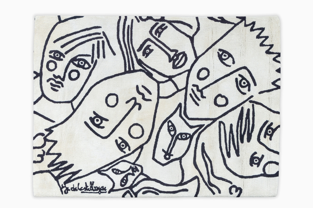 Jean Charles de Castelbajac (1949) pour Tai Ping carpets: 'Visages', tapis en laine noir et blanc