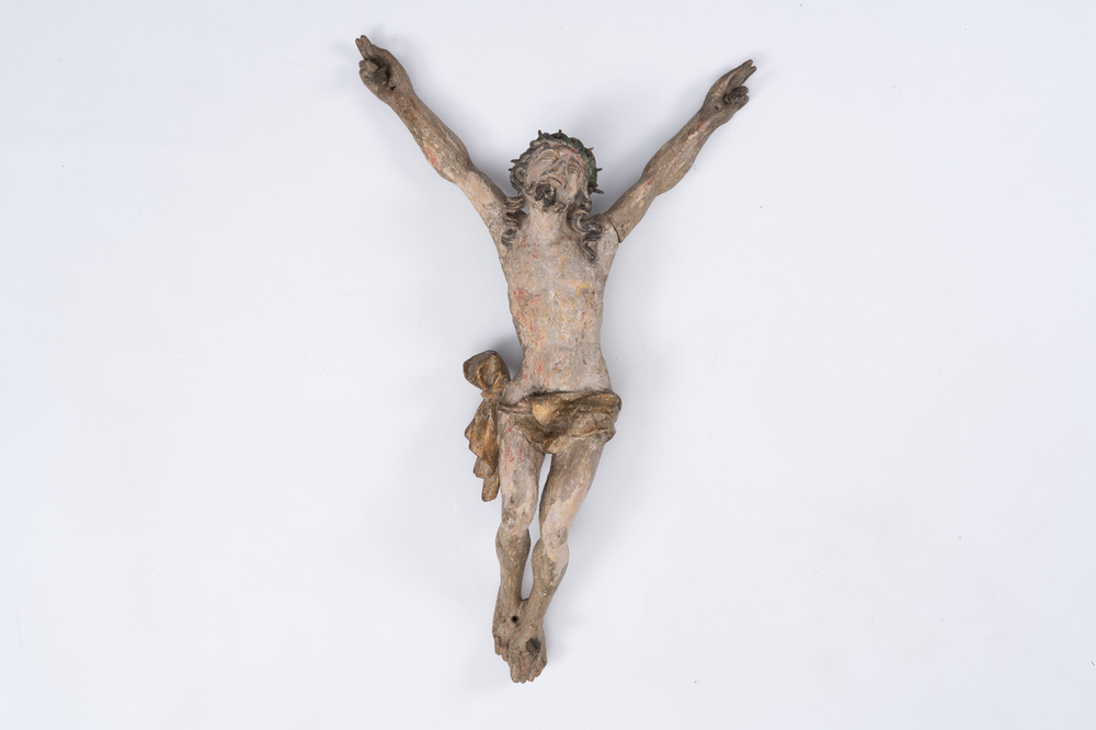 Corpus Christi en bois sculpt&eacute; et polychrom&eacute;, Europe du Sud, 18&egrave;me si&egrave;cle