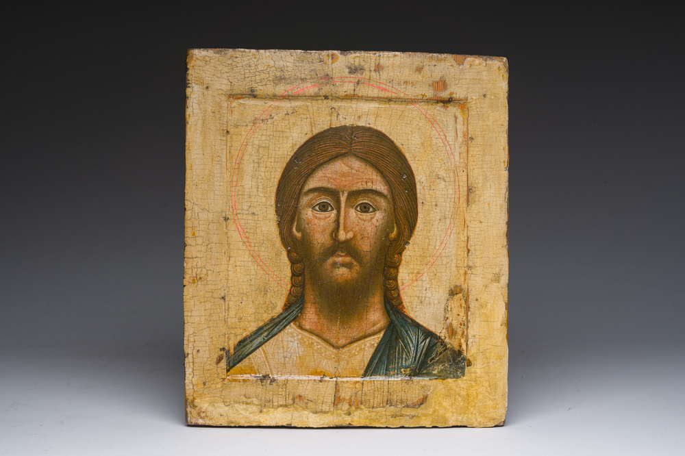 Ic&ocirc;ne orthodoxe, 'Christ &agrave; l'&oelig;il s&eacute;v&egrave;re', Russie, premier quart du 18&egrave;me si&egrave;cle