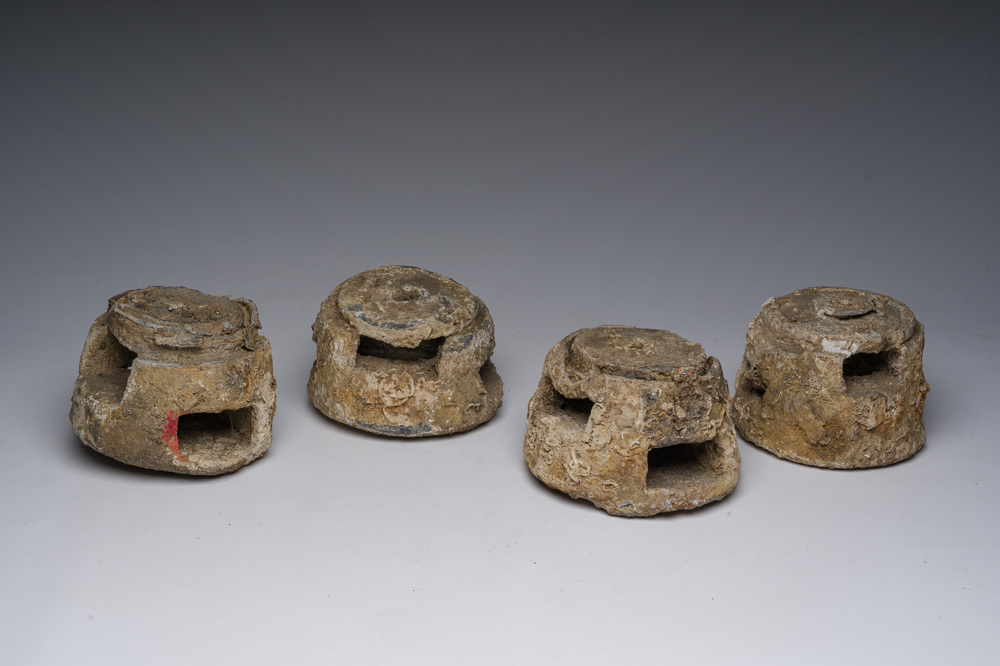 Four weights used for the 'ingegno' or 'croce dei corallari' during the 'lacoralera' or coral fishing, probably Roman period