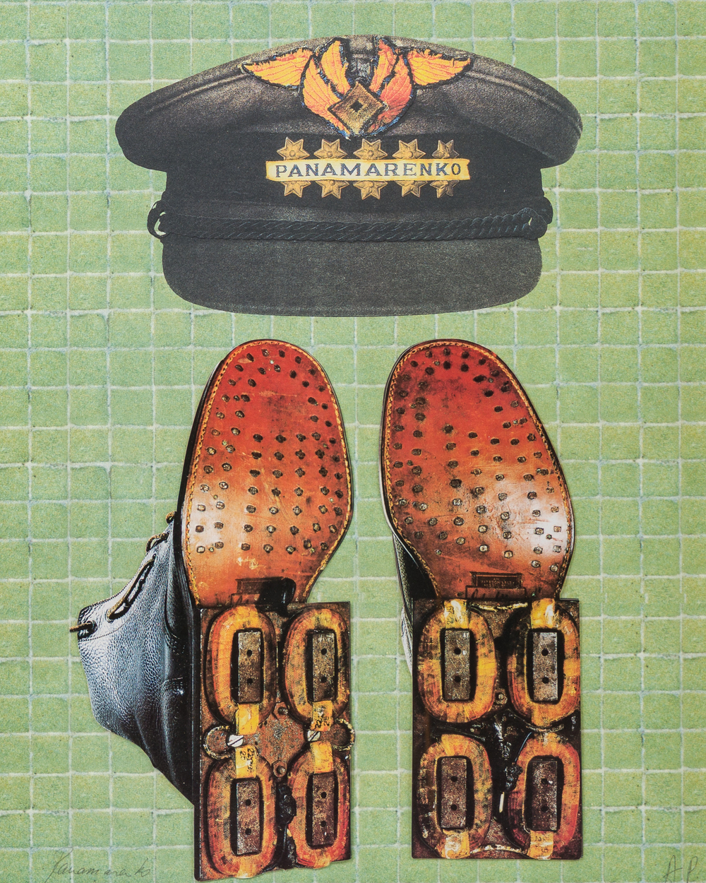 Panamarenko (Henry Van Herwegen, 1940-2019): 'Magnetic shoes' de la s&eacute;rie U-control III, multiple, &eacute;d. A.P.