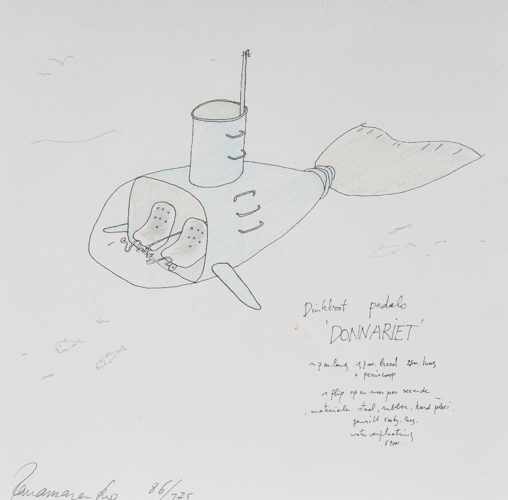 Panamarenko (Henry Van Herwegen, 1940-2019): 'Donnariet', s&eacute;rigraphie en couleurs, &eacute;d. 86/175, (2003)