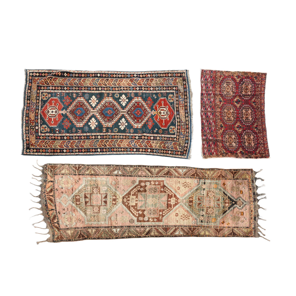 Three various Caucasian carpets, a.o. Shirvan, wool and cotton, Turkmenistan and Azerbaijan, 19th/20th C.