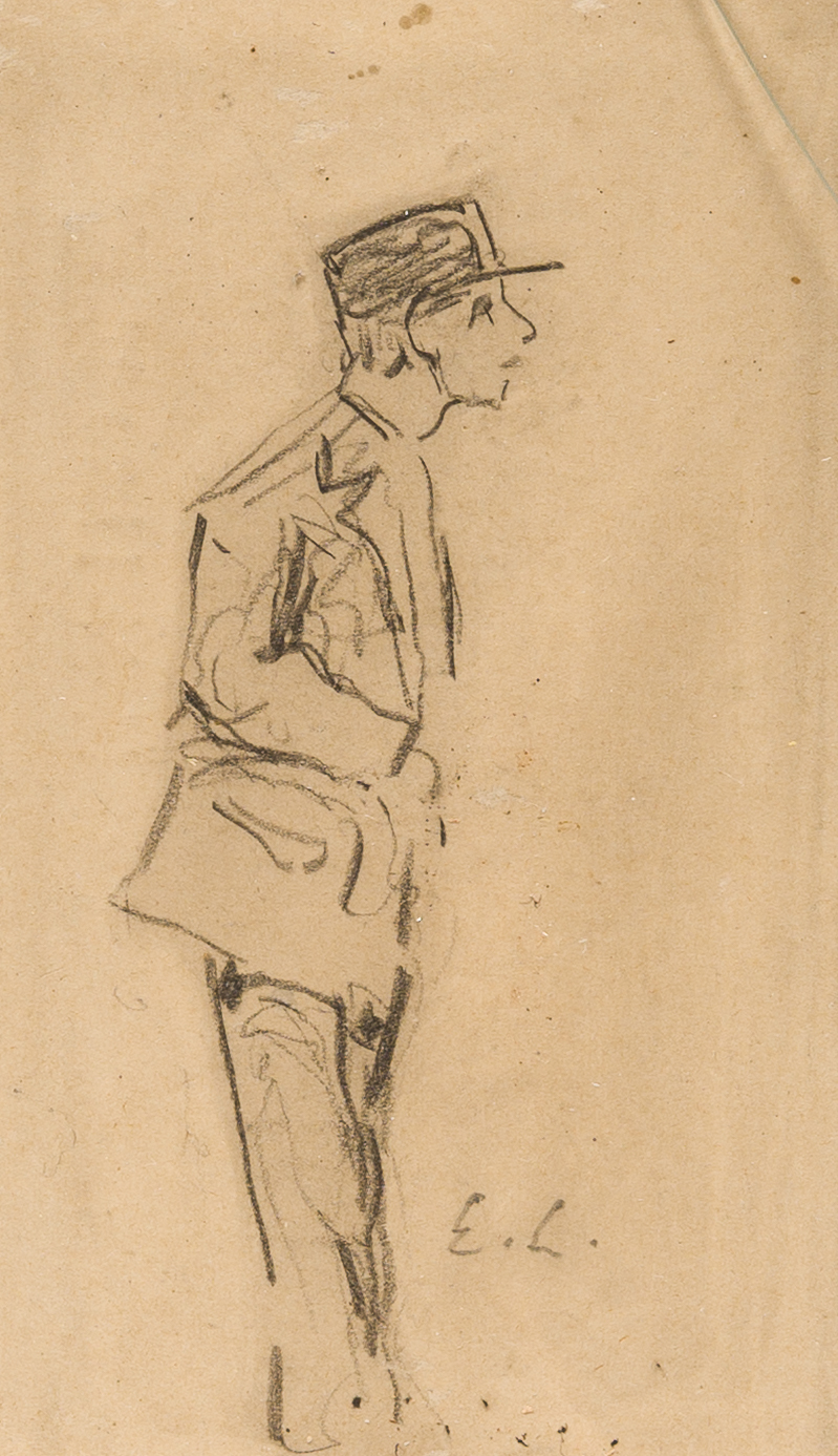 Emile Claus (1849-1924): Agent in Paris, pencil on paper
