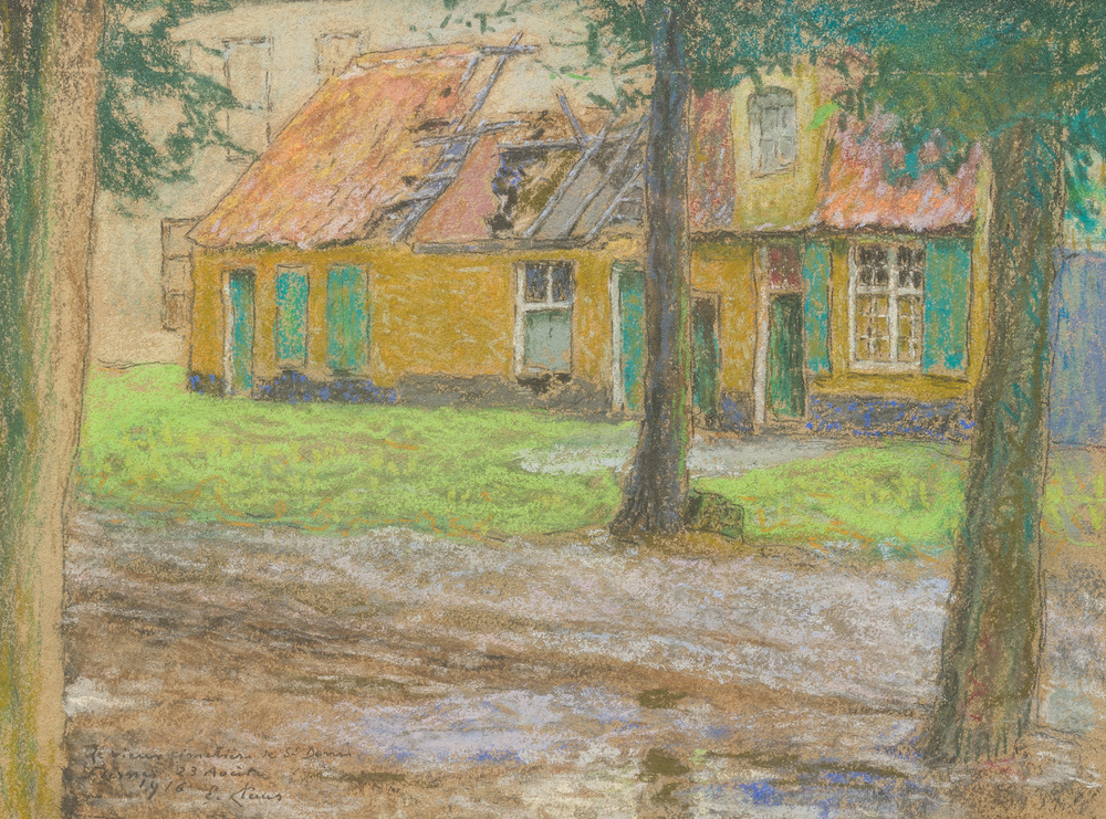Emile Claus (1849-1924): 'Le vieux cimeti&egrave;re de St Donat' (Veurne), pastel on paper, dated 23 August 1916
