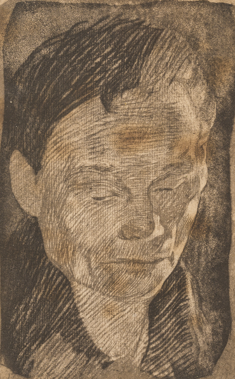 K&auml;the Kollwitz (1867-1945): 'Frauenkopf', multiple, [1905]