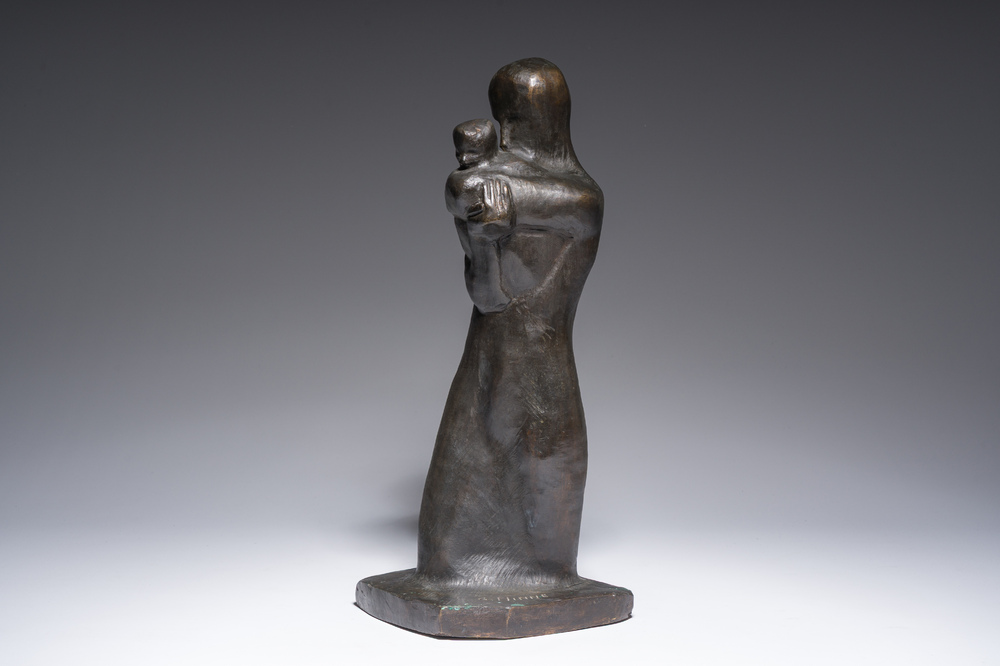 George Minne (1866-1941): Moeder en kind, bruingepatineerd brons