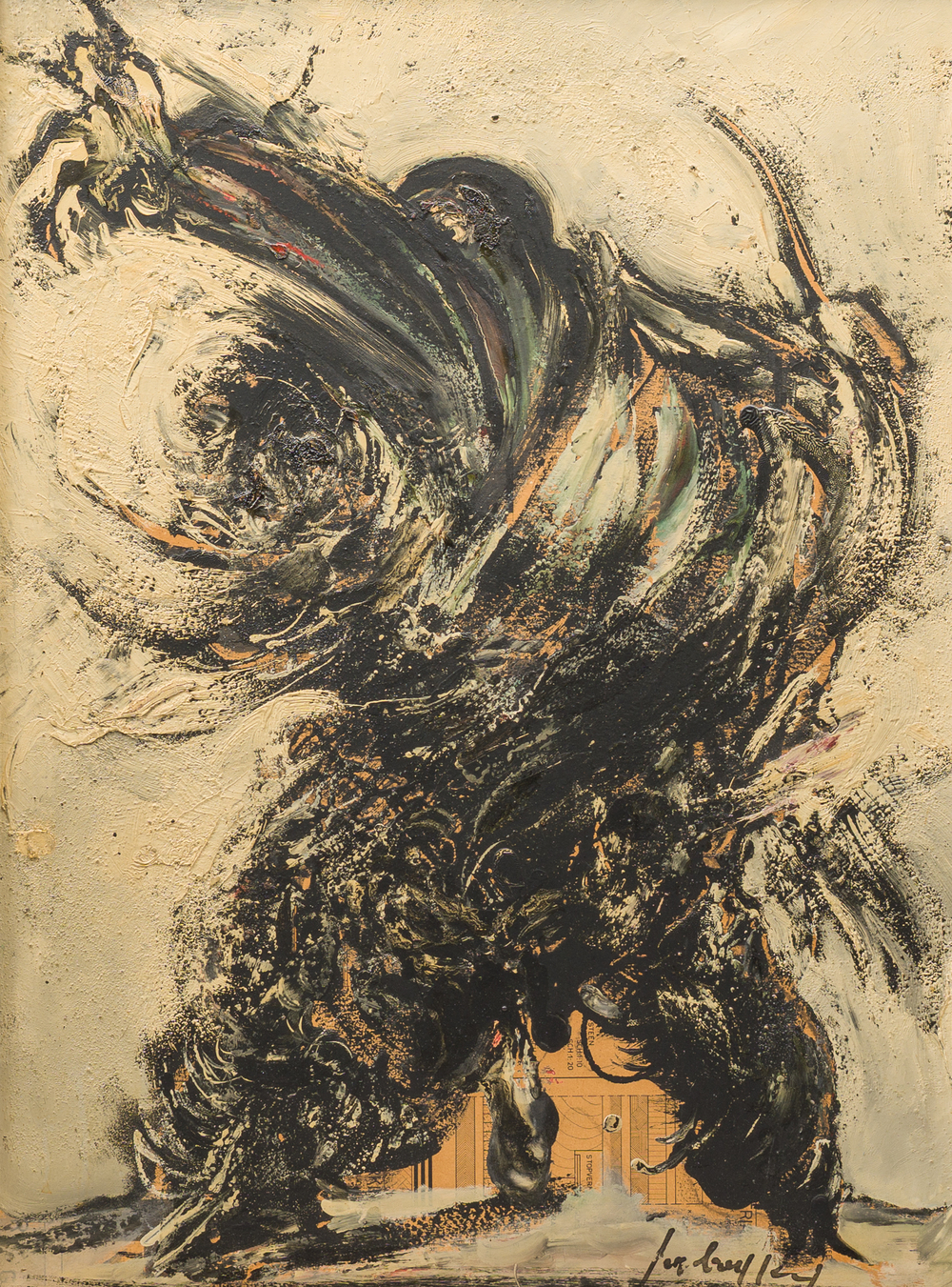 Jan Burssens (1925-2002): Compositie, olie op board, ca. 1960