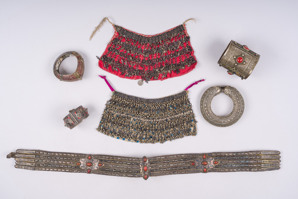 A collection of ethnographic silver and copper jewelry, Sumatra, Turkmenistan and Yemen, 19th/20th C.