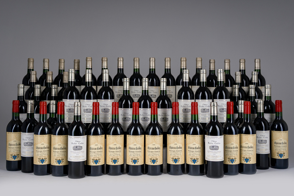 2000 Ch&acirc;teau Rocher Corbin, Montagne Saint-&Eacute;milion Ch&acirc;teau Corbin, 57 flessen