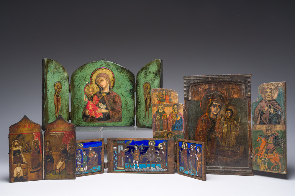 Four various orthodox composite icons, a.o. Russia and Hungary, 19th/20th C.