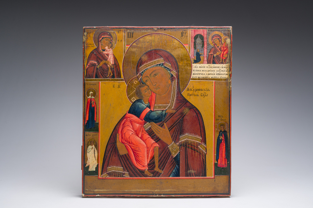 A Russian orthodox Feodorovskaya icon of the Mother of God, 19th C.