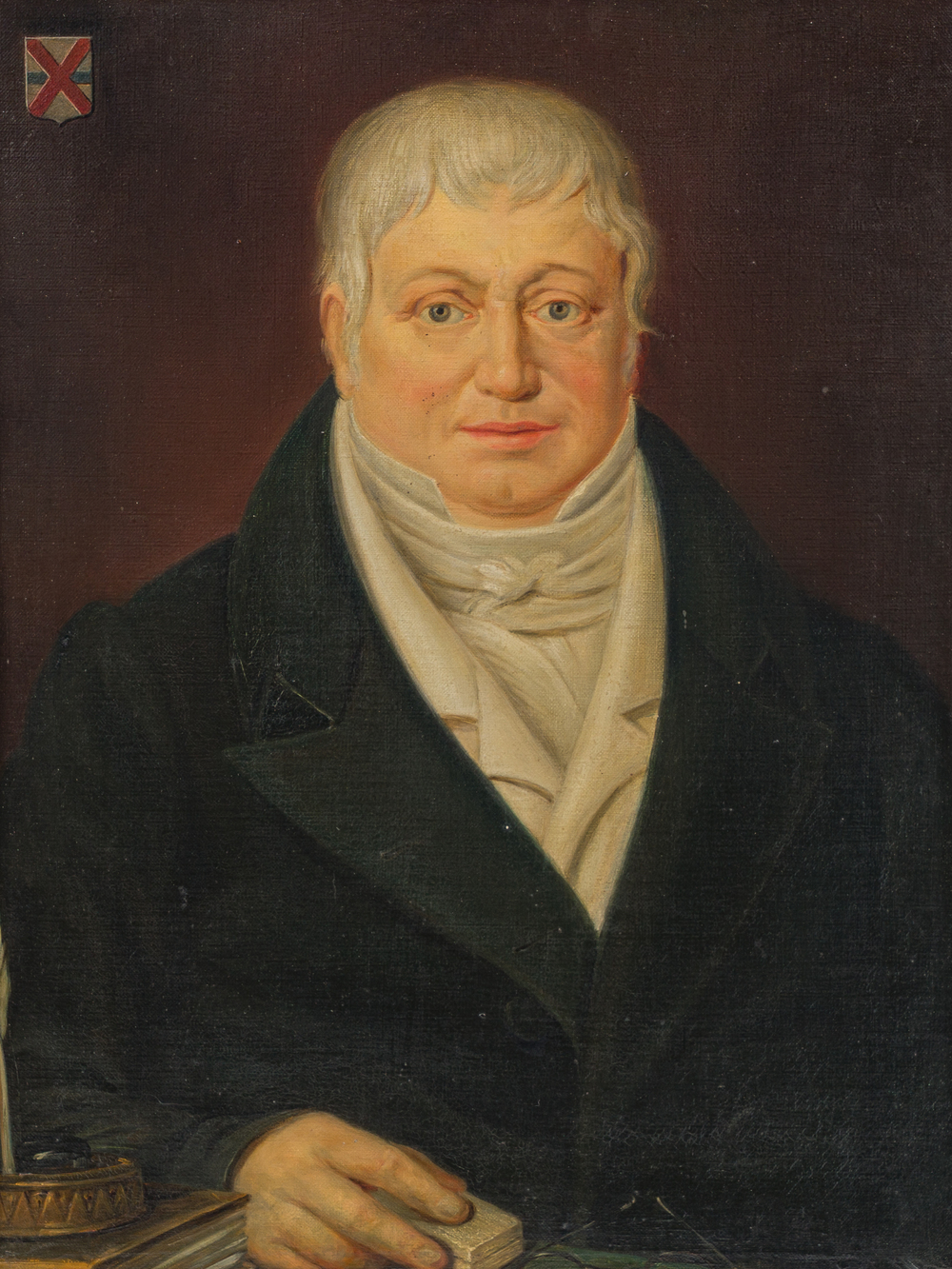 &Eacute;cole belge: Portrait de Louis Joseph Antoine Van Woumen, huile sur toile, 19&egrave;me si&egrave;cle