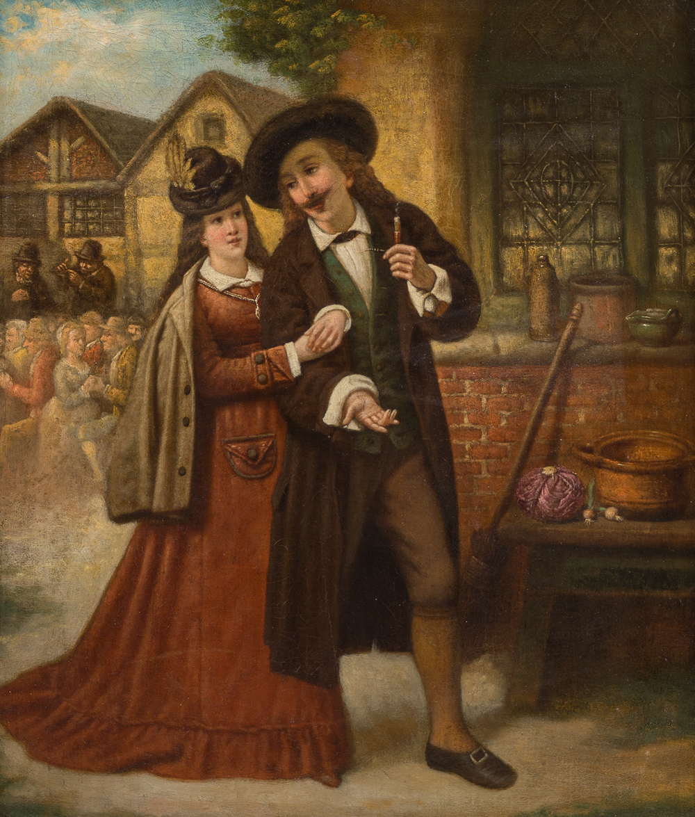 European school: The cozy get-together, oil on canvas, 19th C.