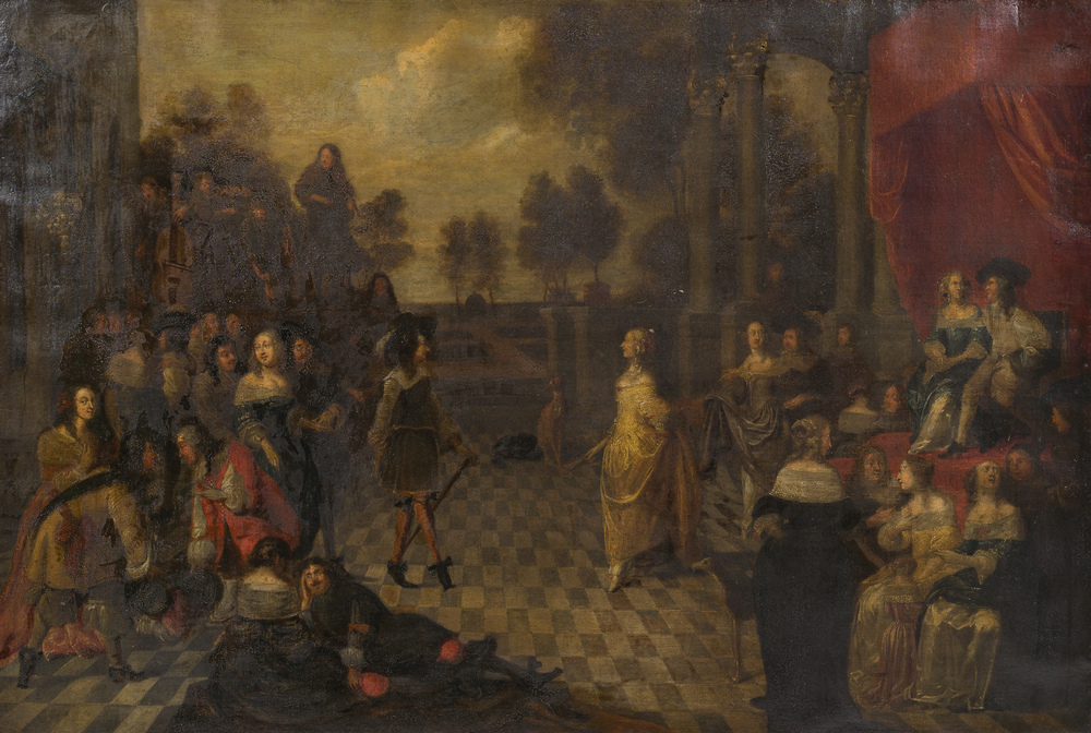Flemish school, circle of Hieronymus Janssens (1624-1693): The court dance, oil on canvas, 17th C.