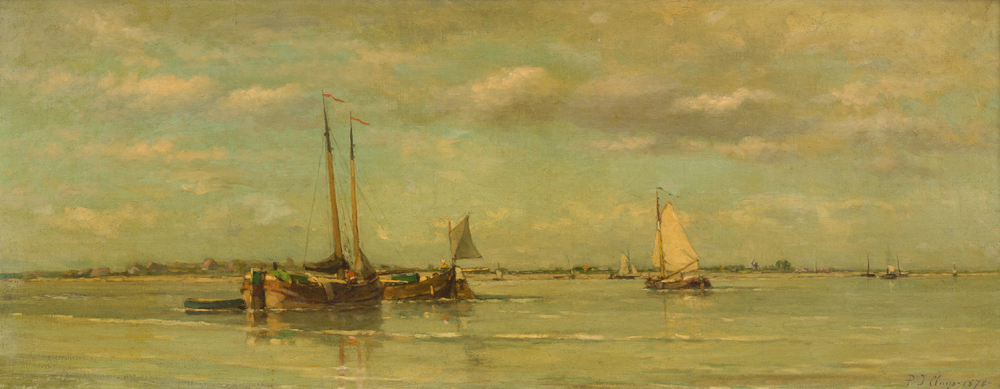Paul Jean Clays (1817-1900, &agrave; la mani&egrave;re de): Marine, huile sur toile, dat&eacute; 1878