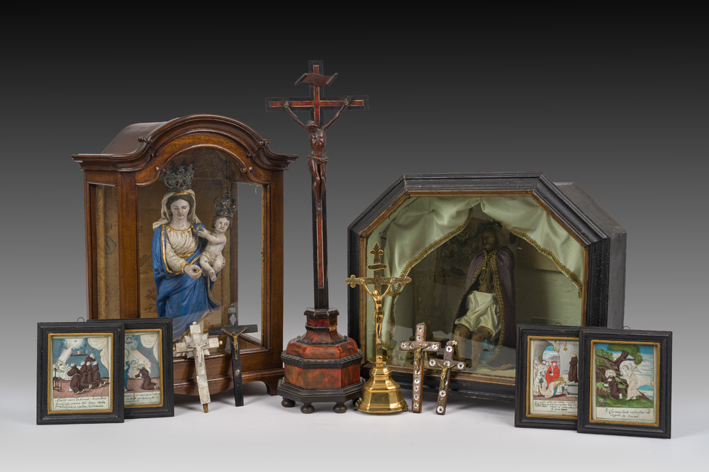 A varied collection of catholic devotional objects, 18th/20th C.