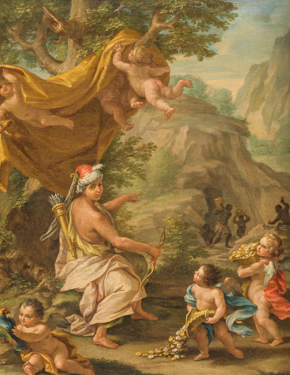 French School: Africa, oil on canvas, 18th C.