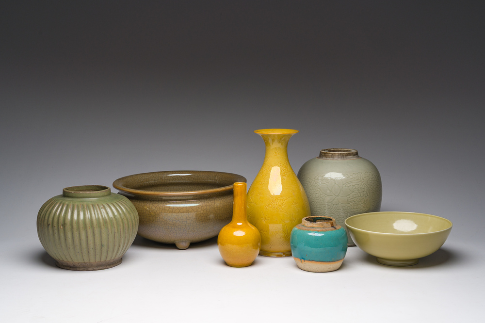 Seven Chinese monochrome wares, 18th/20th C.